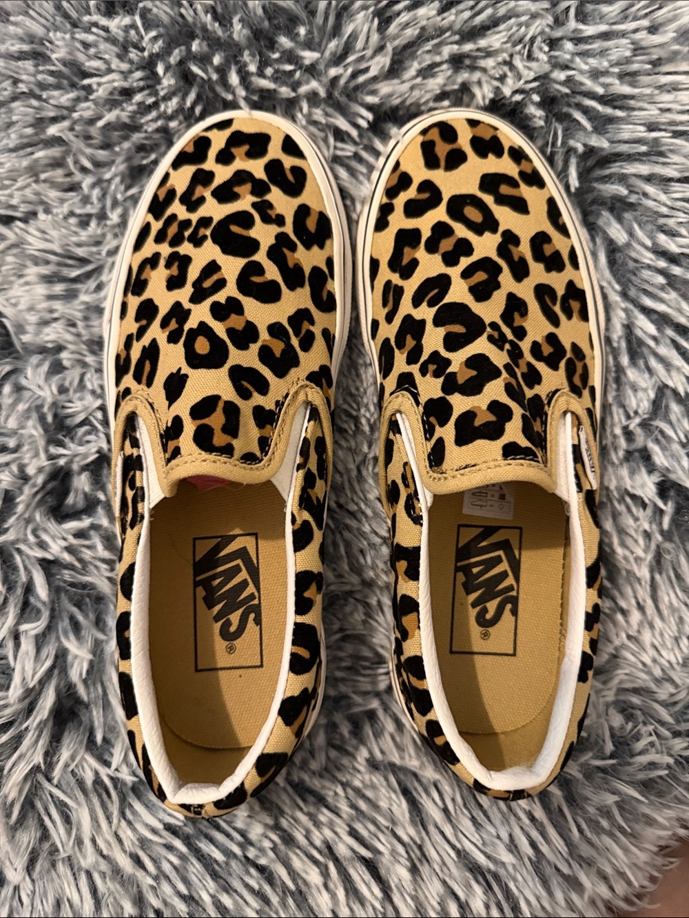 Vans Leopard Print Slip-On Sneakers - Tan & Black